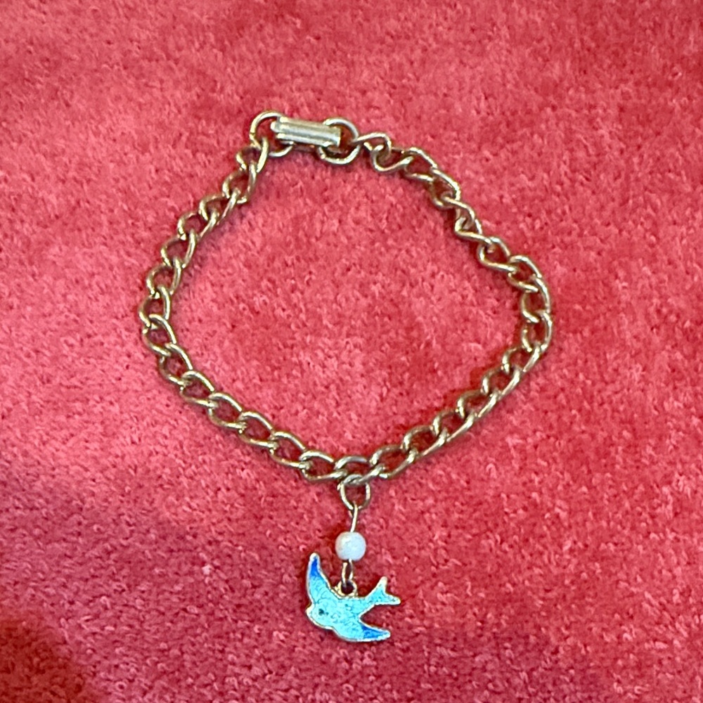 Blue Bird Charm Bracelet